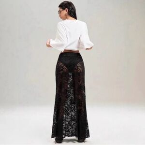 VICI Black Lace Maxi Skirt Small Lace overlay - otherwise see through- so sexy